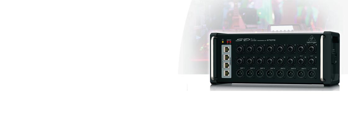 BEHRINGER SD16 I/O Stage Box with 16 Remote-Controllable MIDAS Preamps, 8 Outputs, AES50 Networking and ULTRANET Personal Monitoring Hub BEHRINGER SD16 I/O Stage Box ดิจิตอล สเตจบ๊อกซ์