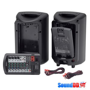 YAMAHA STAGEPAS 400BT Portable PA System เครื่องเสียงเคลื่อนที่ คลาส D 400 วัตต์ เพาเวอร์มิกเซอร์ 8 ชาแนล พร้อมไมค์ไดนามิกคู่ ขาตั้งลำโพง 2 ต้น และกระเป๋า