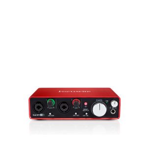 FOCUSRITE SCARLETT 2I2 (2ND GEN) เชื่อมต่อกับคอมพิวเตอร์เพื่อทำงานเกี่ยวกับเสียง FOCUSRITE SCARLETT 2I2 (2ND GEN) สัญญาณแบบอนาล็อก