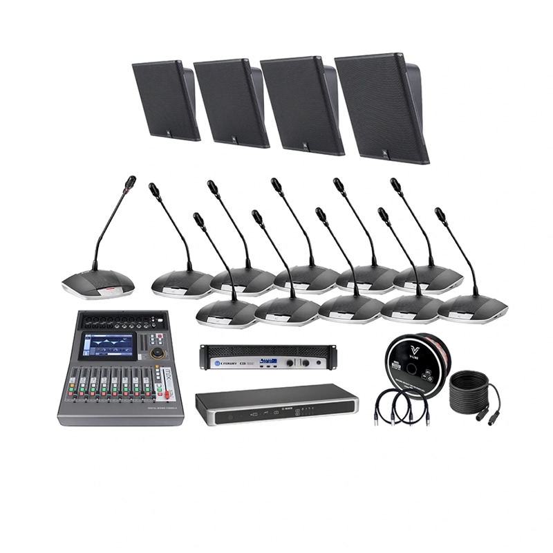 ชุดระบบเสียงห้องประชุม BOSCH ก้านยาว พร้อมเครื่องเสียง (11 คน)