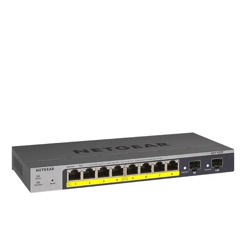 NETGEAR GS110TP 8-Port Gigabit PoE+ Ethernet Smart Switch with 2 SFP Ports and Cloud Management